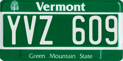 VT license plate YVZ609
