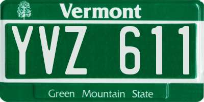 VT license plate YVZ611