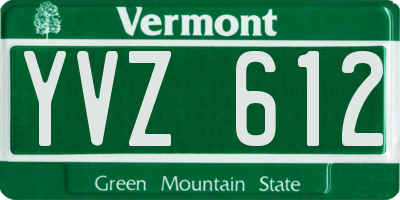 VT license plate YVZ612