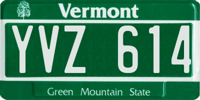 VT license plate YVZ614