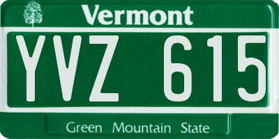 VT license plate YVZ615