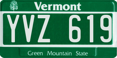VT license plate YVZ619