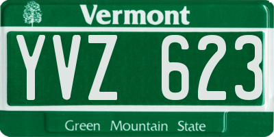 VT license plate YVZ623
