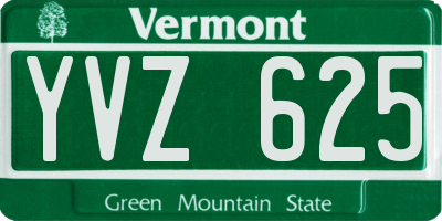 VT license plate YVZ625