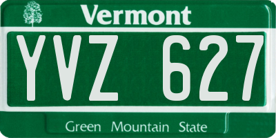 VT license plate YVZ627