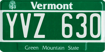 VT license plate YVZ630