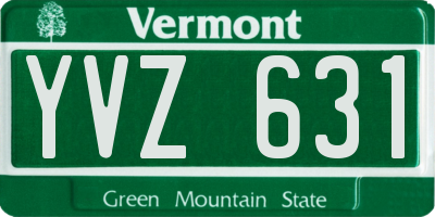 VT license plate YVZ631