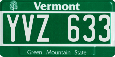 VT license plate YVZ633