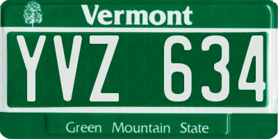 VT license plate YVZ634
