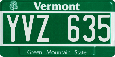 VT license plate YVZ635