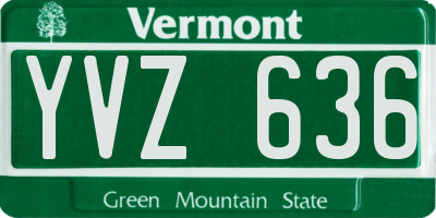 VT license plate YVZ636