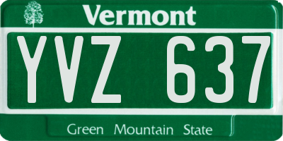VT license plate YVZ637