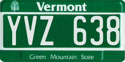 VT license plate YVZ638