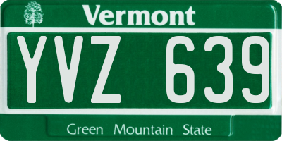 VT license plate YVZ639