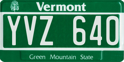 VT license plate YVZ640