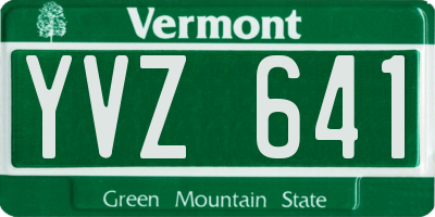 VT license plate YVZ641