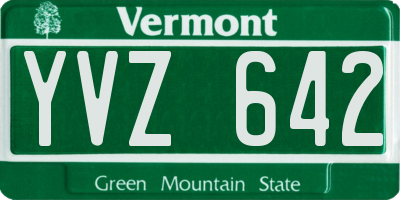 VT license plate YVZ642