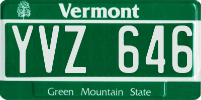 VT license plate YVZ646