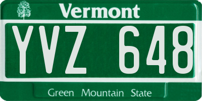 VT license plate YVZ648