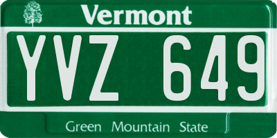 VT license plate YVZ649