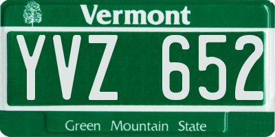 VT license plate YVZ652