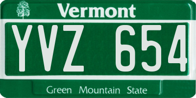 VT license plate YVZ654