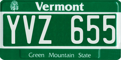 VT license plate YVZ655