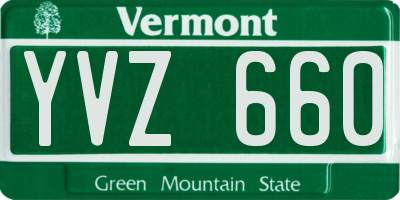 VT license plate YVZ660
