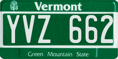 VT license plate YVZ662
