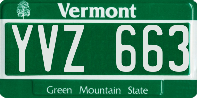 VT license plate YVZ663
