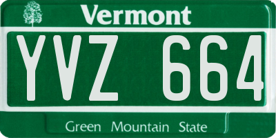 VT license plate YVZ664