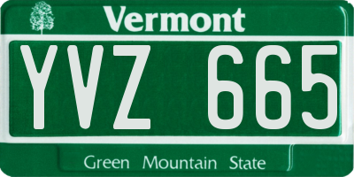 VT license plate YVZ665