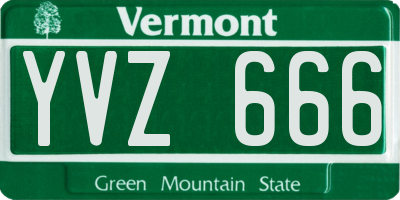 VT license plate YVZ666