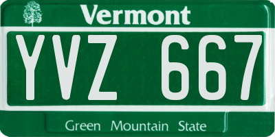 VT license plate YVZ667