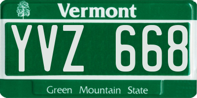 VT license plate YVZ668