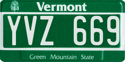 VT license plate YVZ669