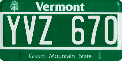 VT license plate YVZ670