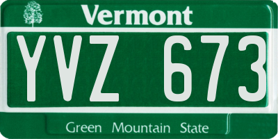 VT license plate YVZ673