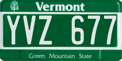 VT license plate YVZ677