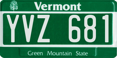 VT license plate YVZ681
