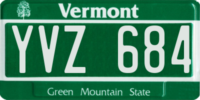 VT license plate YVZ684
