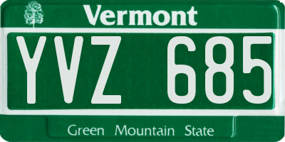 VT license plate YVZ685