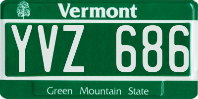 VT license plate YVZ686