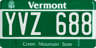 VT license plate YVZ688