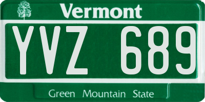 VT license plate YVZ689