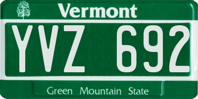 VT license plate YVZ692