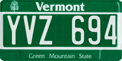 VT license plate YVZ694