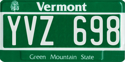 VT license plate YVZ698