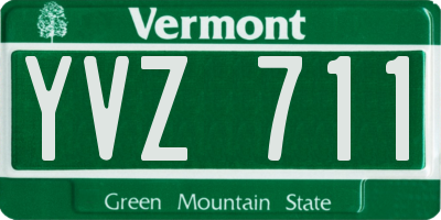 VT license plate YVZ711