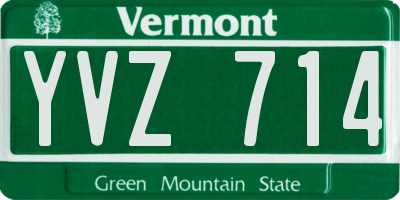 VT license plate YVZ714